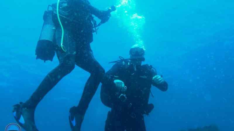 a man swimming in the water