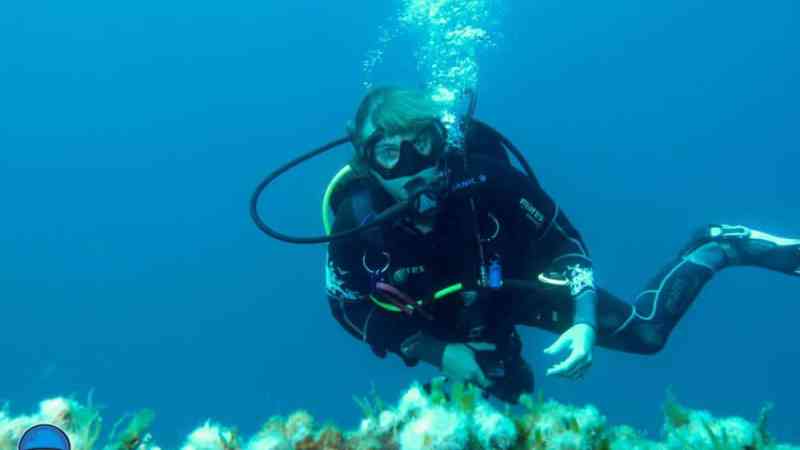 a man swimming in the water