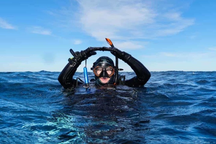 a PADI advanced Student at the surface