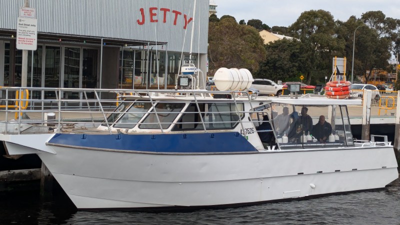 a boat is docked in the water
